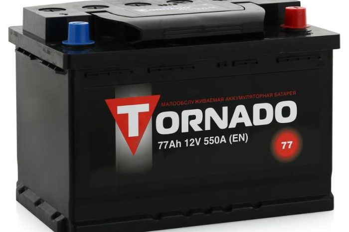 Аккумуляторная батарея TORNADO 6СТ-77АЗR ОП